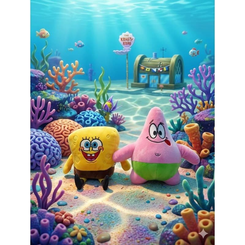 Bob esponja & Patrick pelúcia 20cm combo