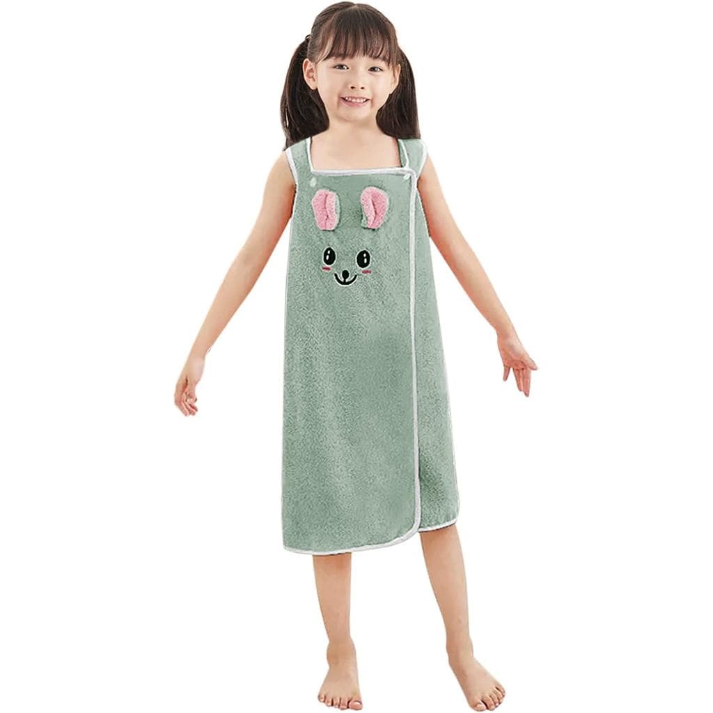 Toalha de Banho Macia para Meninas PURFUN com Coelho de Desenho Animado, Toalha de Praia Absorvente de Água para Criança
