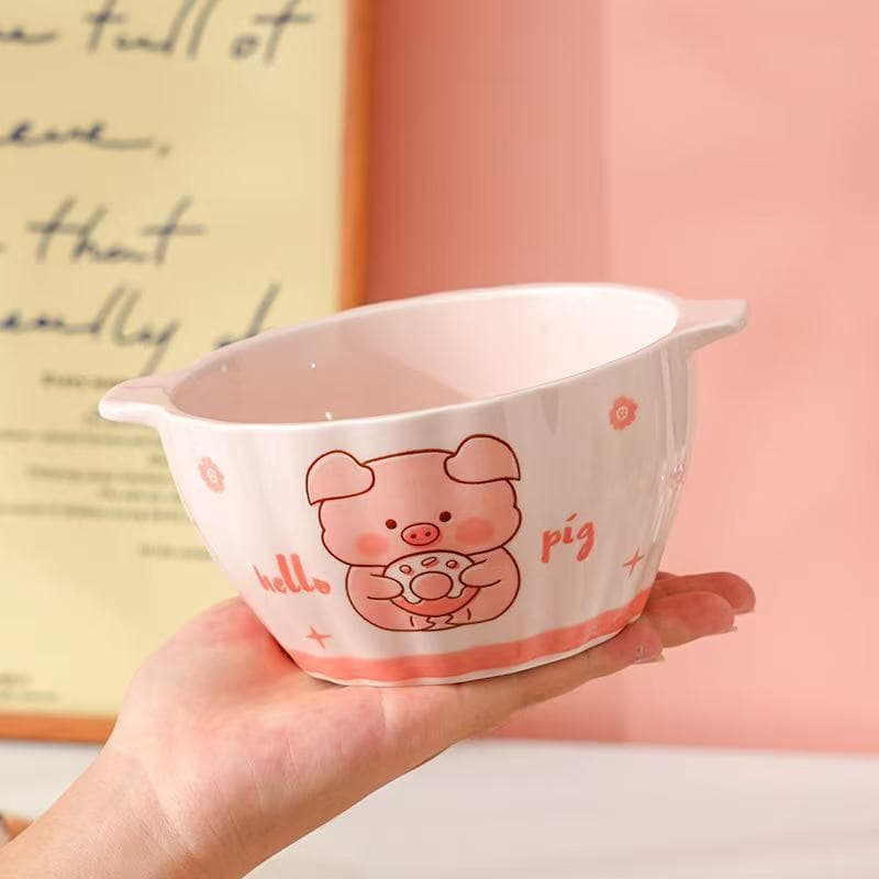 Tigela de sopa com alças duplas em formato de abóbora, colorida, para dormitório, utensílio de mesa resistente a altas t