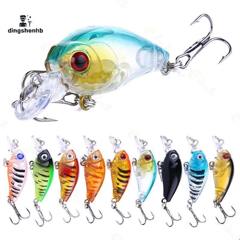 dingshenhb 1PC Crankbait 4g 4.5cm Nadar Manivela Isca Dura Para Baixo Pique De Pesca Wobblers Conto 3D Olhos Bons Produt