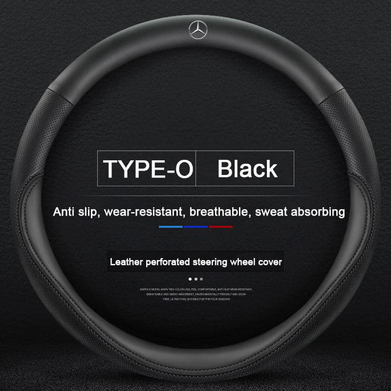 Capa de Volante de Carro em Couro, Protetor de Volante Antiderrapante, 38Cm/15inch para Mercedes Benz GLE Class W167 V16