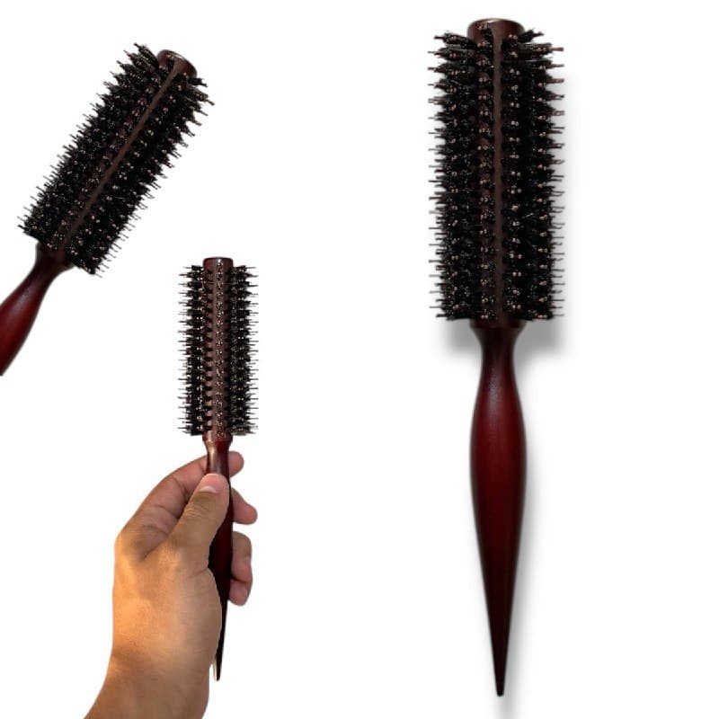 Escova De Cabelo Profissional Madeira Cerdas Javali M