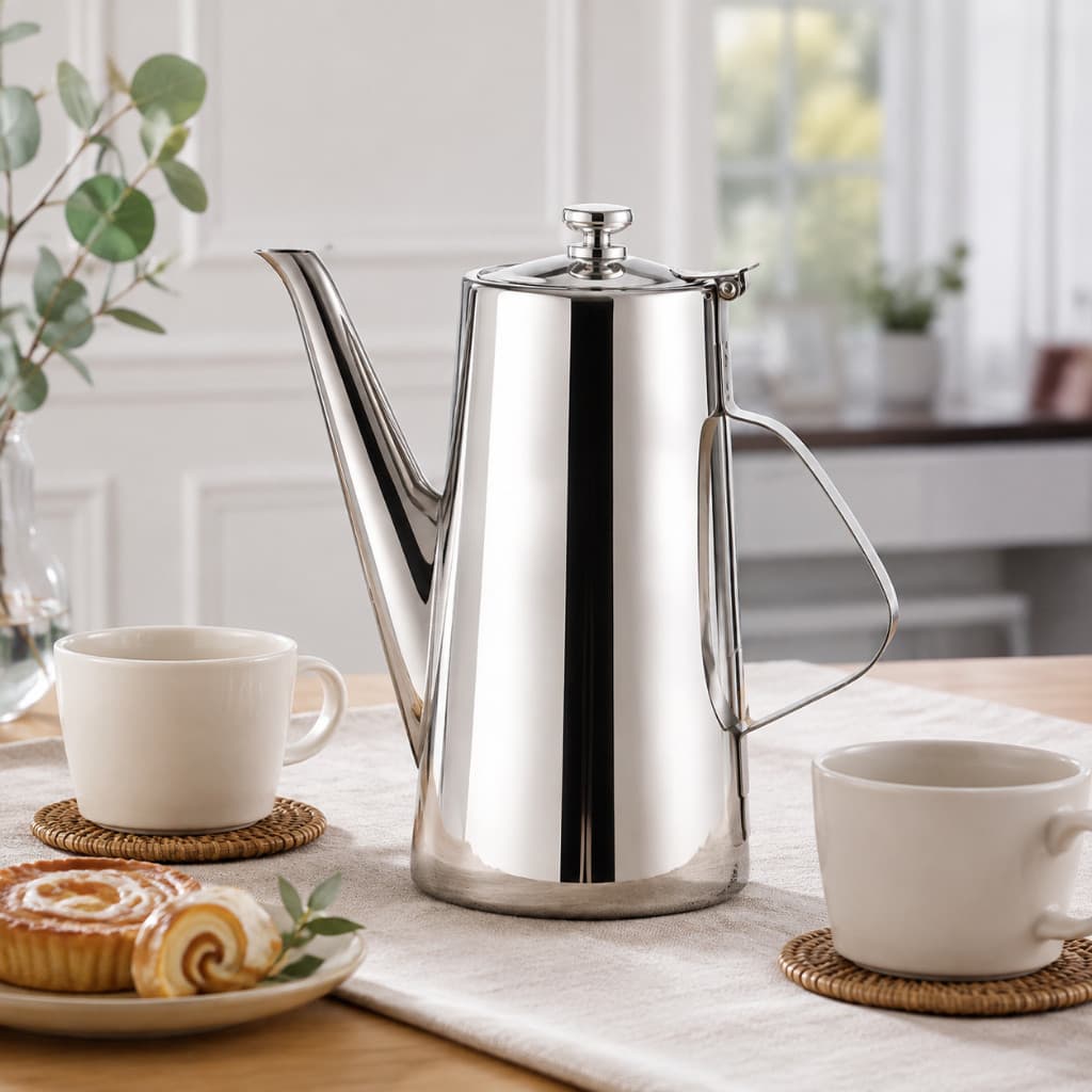 Bule 2 Litros Bico Longo Tampa Gourmet Aço Inox Chá Café