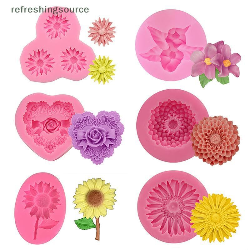 [T & B] Molde De Silicone De Flor De Lírio 3D Resina Para Bolo De Chocolate Decoração De Fondant Ferramenta De Cozimento