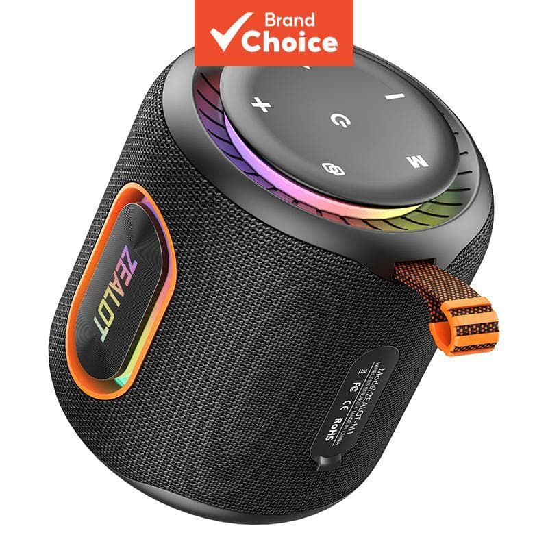 Caixa de Som Bluetooth Sem Fio ZEALOT M1 30W 6000mAh IPX6 À Prova d'Água com Luz RGB TWS Estéreo Mini Caixa de Som