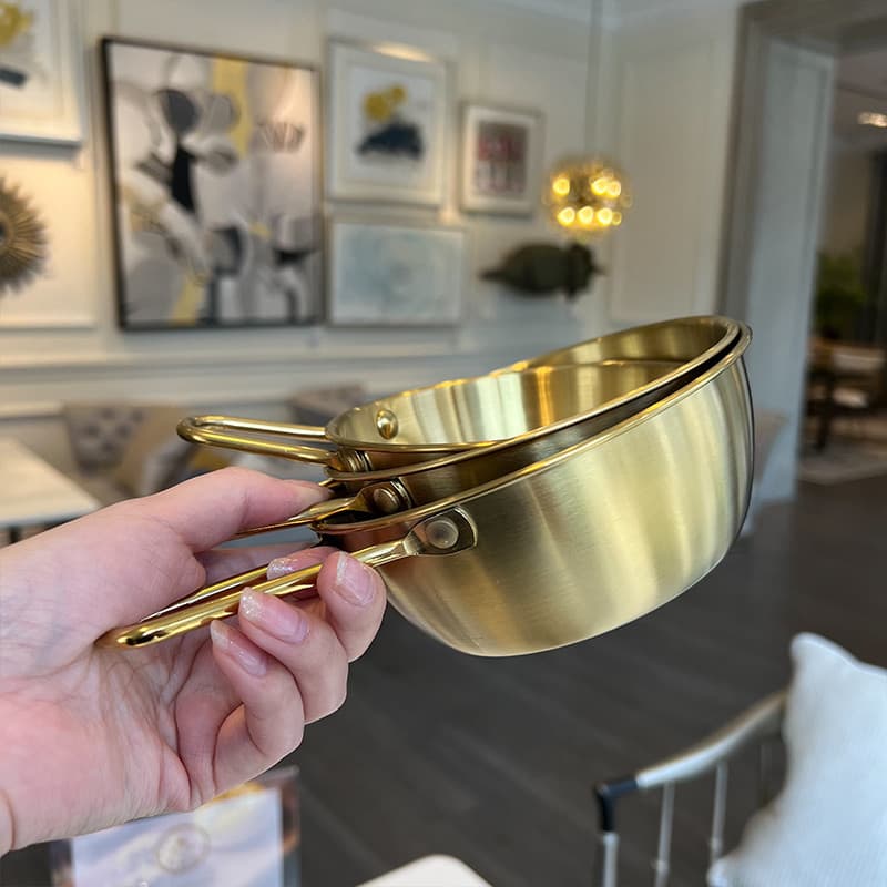 [Boss's Home Own Use Light Luxury Style] Tigela de vinho de arroz coreano em aço inoxidável 304 Tigela de neve para chur