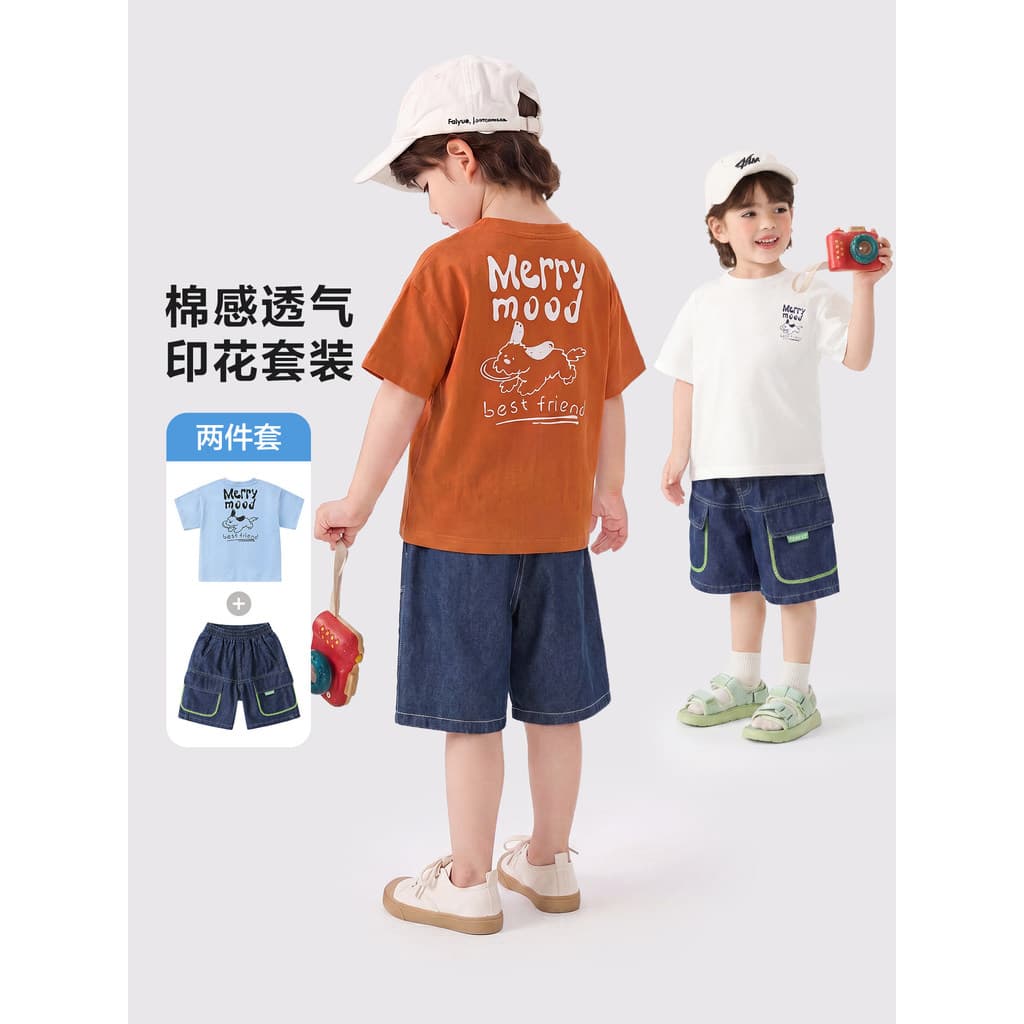 Direito europeu roupas infantis meninos terno roupas de verão crianças estilo fino roupas da moda bebê de manga curta ve
