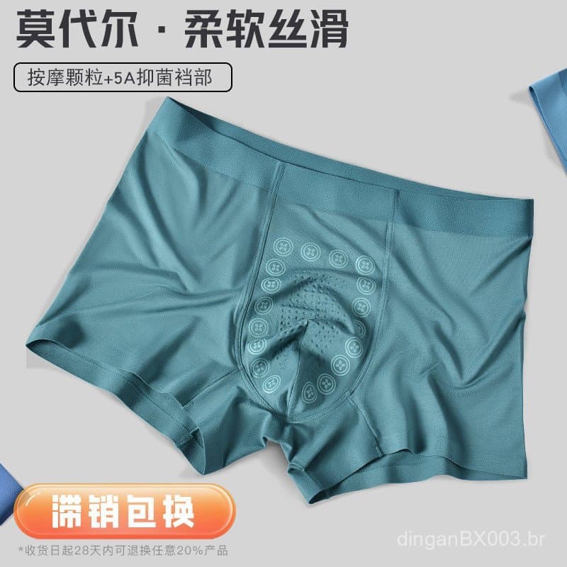 Pacote com 60 cuecas masculinas de modal, confortáveis, absorventes de suor, sem costura, modelo boxer de cintura média