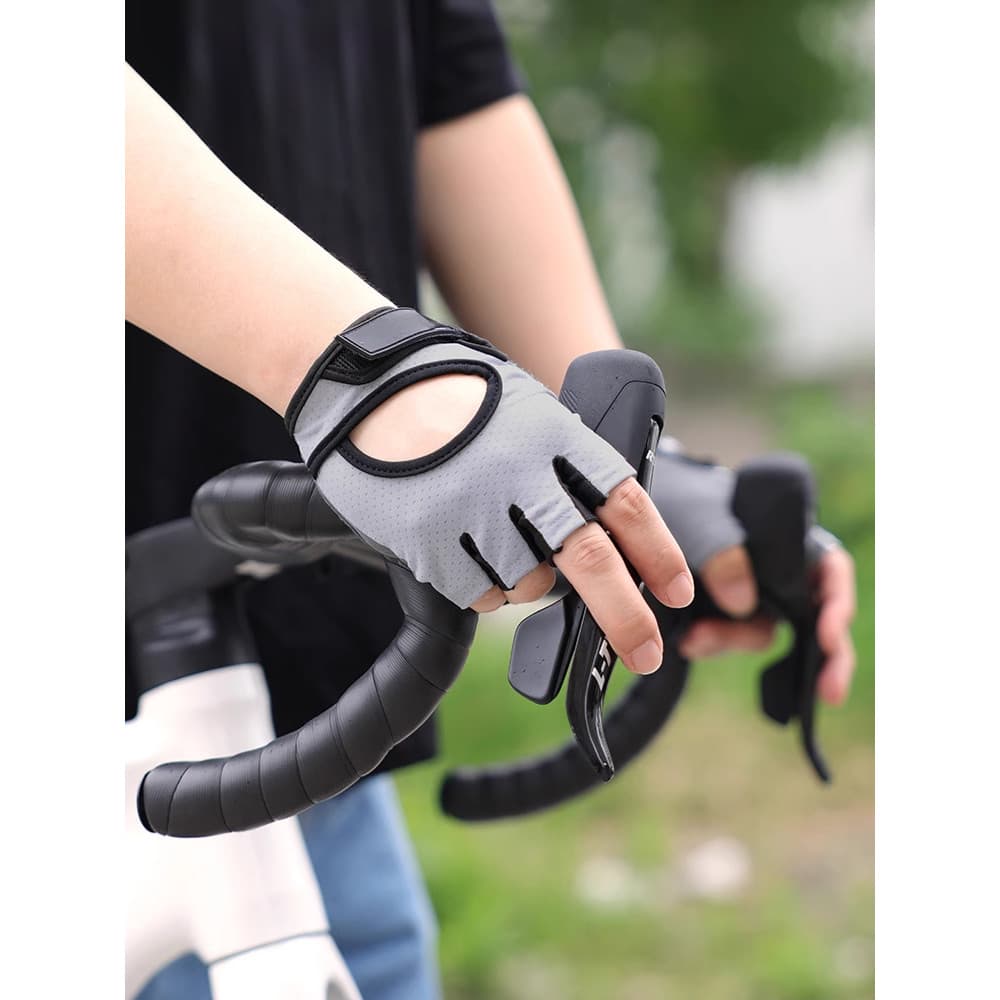 Luvas de ciclismo meio dedo verão homens mulheres estrada Mountain bike equipamento de bicicleta de dedo curto absorção