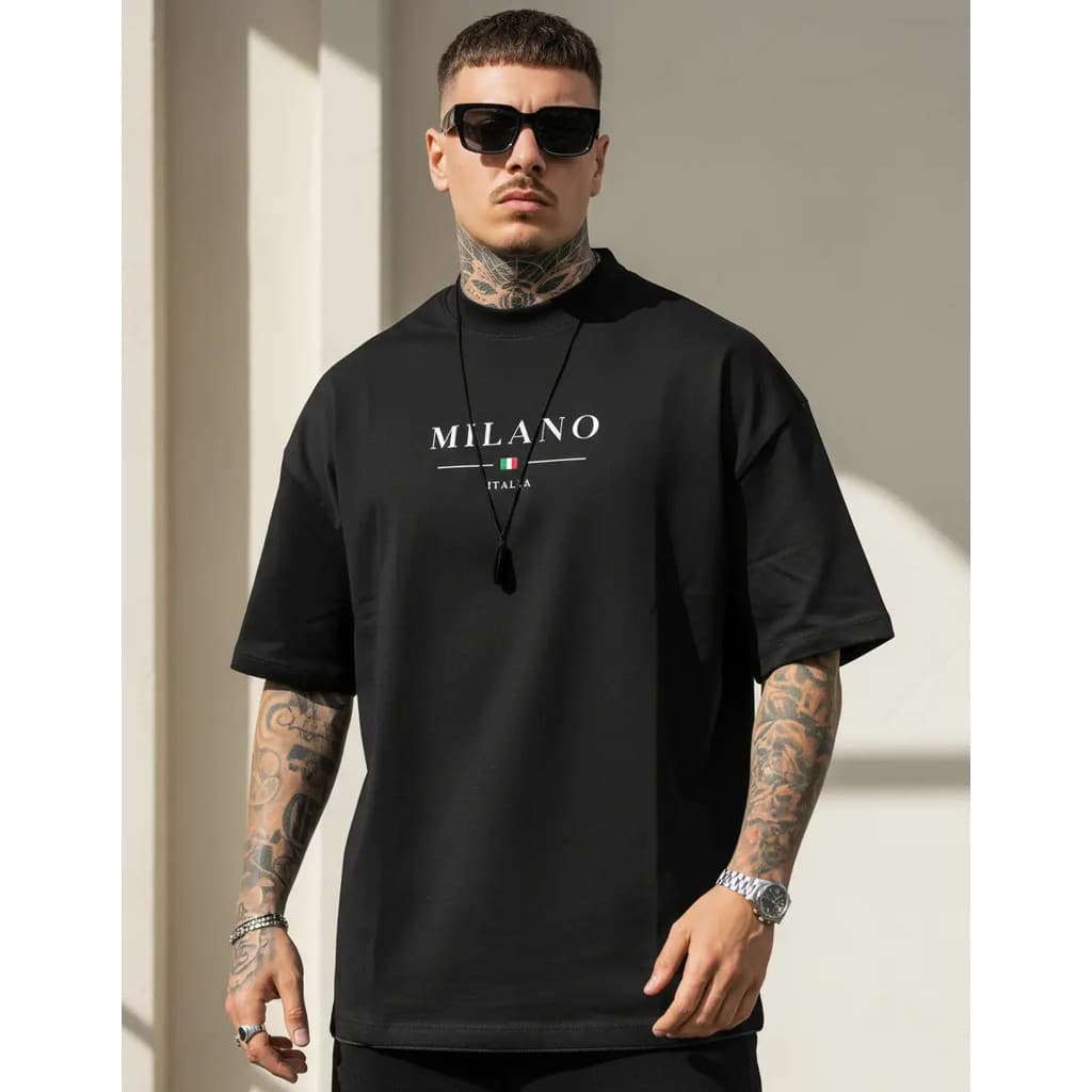 Camisa Milano Oversized Camisão Estiloso Ombro Caido Style 100% Algodão