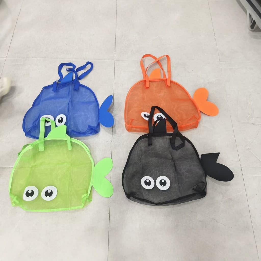 [Recomendado] Bolsa de praia fofa olho grande para crianças bolsa de armazenamento de brinquedos ao ar livre bolsa de pe