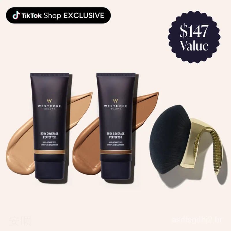WestmoreBeautyBodyCoveragePerfectorTwinPack+X-LargeBodyBrush - Maquiagem Corporal Impecável, Corretivo para Cicatrizes,