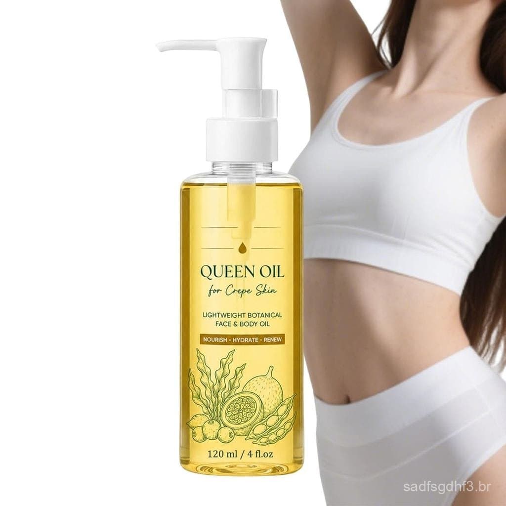 Óleo LumieQueen para Crepe, 4 fl oz, Óleo Corporal Botânico, Óleos Corporais com Colágeno para Lifting, Óleos Hidratante