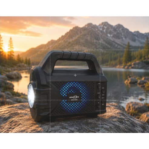 Caixa de Som Bluetooth Portátil GTS-1552 com Painel Solar Lanterna Rádio FM USB e Micro SD