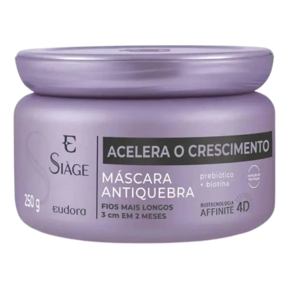 Máscara Antiquebra Eudora Siàge Acelera O Crescimento 250g Eudora Acelera O Crescimento Creme De Enxágue Crescimento Cap