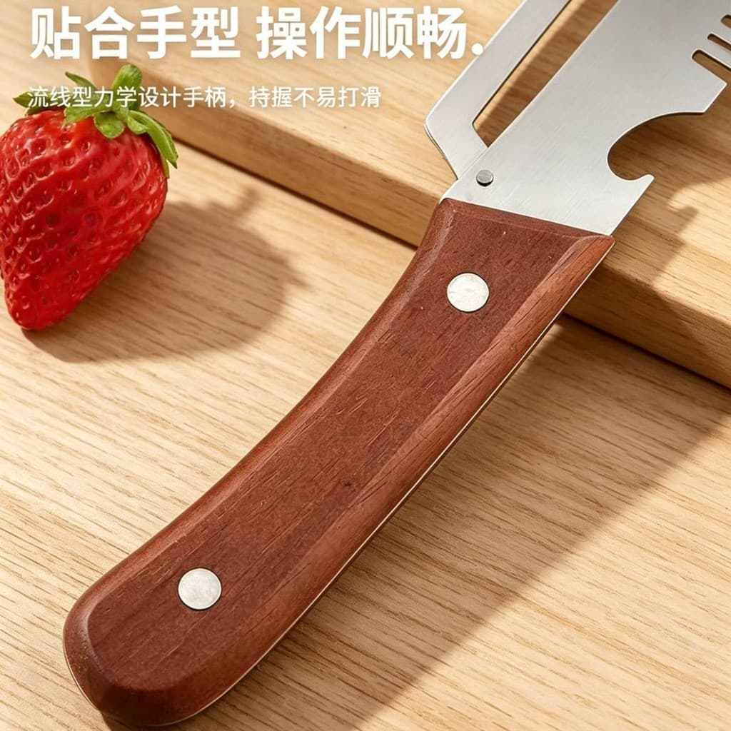 Descascador Multifuncional 3 em 1 de Aço Inoxidável, Utensílio de Cozinha para Cortar Frutas, Rabanetes, Repolho e Cebol