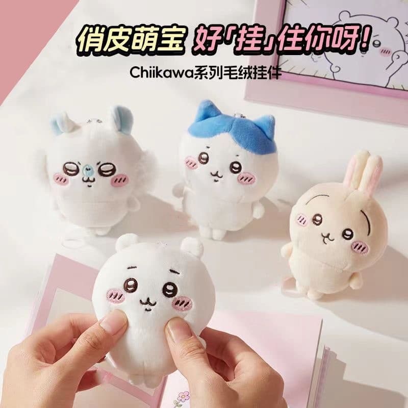 Pingente de pelúcia Chiikawa, boneco de pelúcia Usagi Hachi, acessório de brinquedo para mochila e chaveiro QUSX