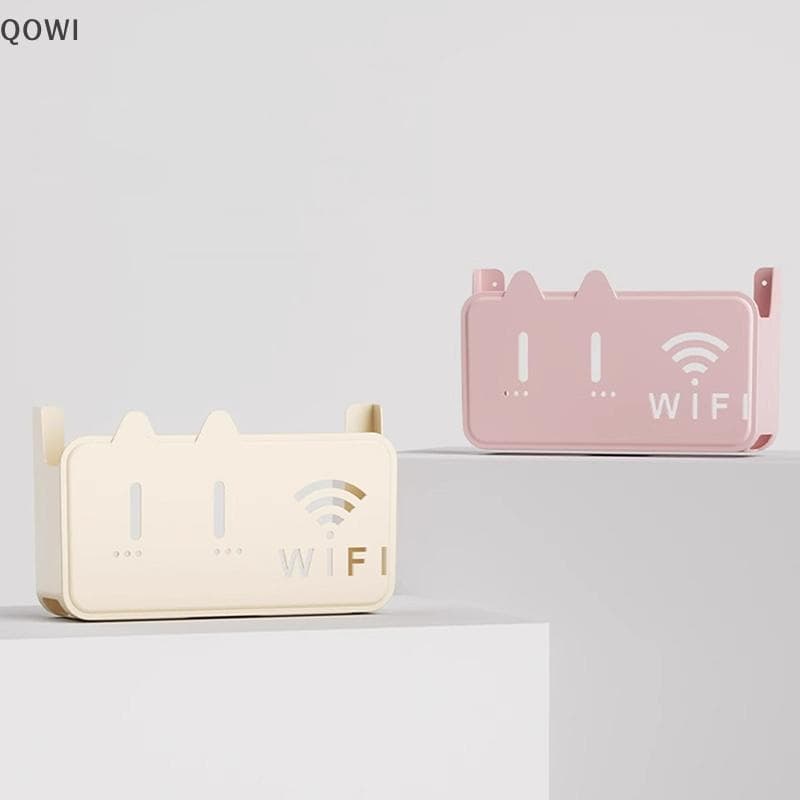 qo 1PC Parede Pendurado Sem Fio Wifi Roteador Prateleira Caixa De Armazenamento Plástico ABS Organizador Cabo Power Brae
