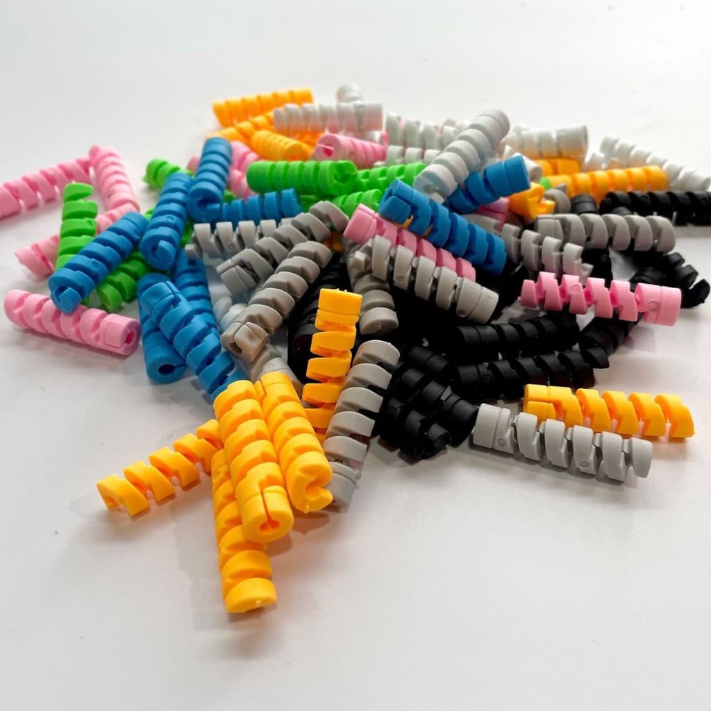 Organizador de cabo de dados em espiral de Silicone, enrolador de cabo de armazenamento Anti-dobra, multicolorido opcion