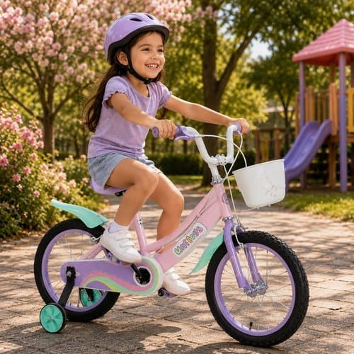 Bicicleta Infantil Aro 16 Rodinhas Removiveis Rosa Segura Facil Manejo Criança