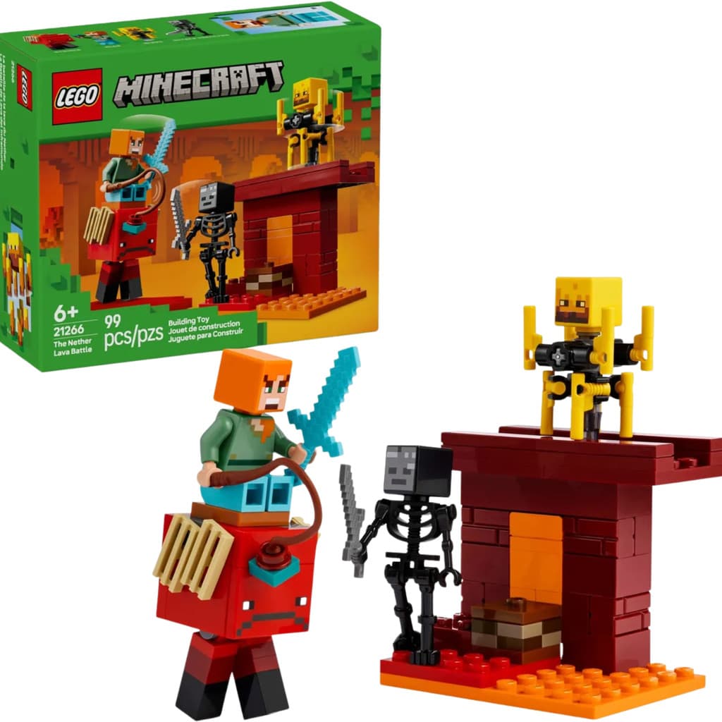 Lego Minecraft A Batalha De Lava No Nether 21266 99 Peças