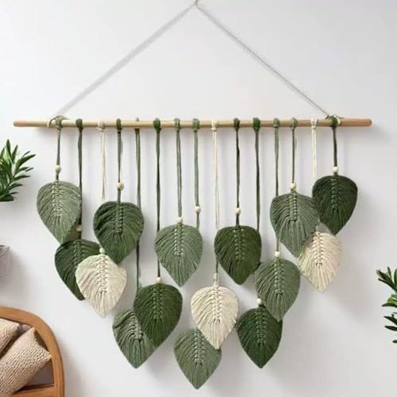 MSFENG Decoração De Suspensão De Parede Folhas Tapeçaria Boho Penas Tecidas Fio Feito À Mão Borlas Decorações De Arte Pa