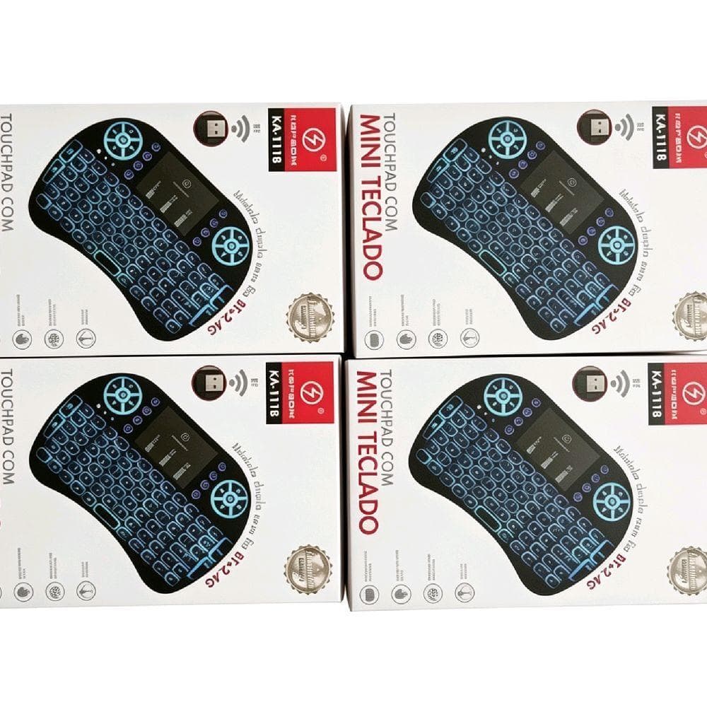 TouchPad.com Mini Teclado Sem Fio Touch Pad com LED RGB K4-1118 para Uso Confortável e Estiloso