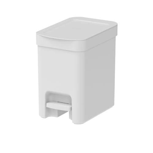 Lixeira Pedal Plástico 6 Litros Branca Compacta Prática Residencial Comercial