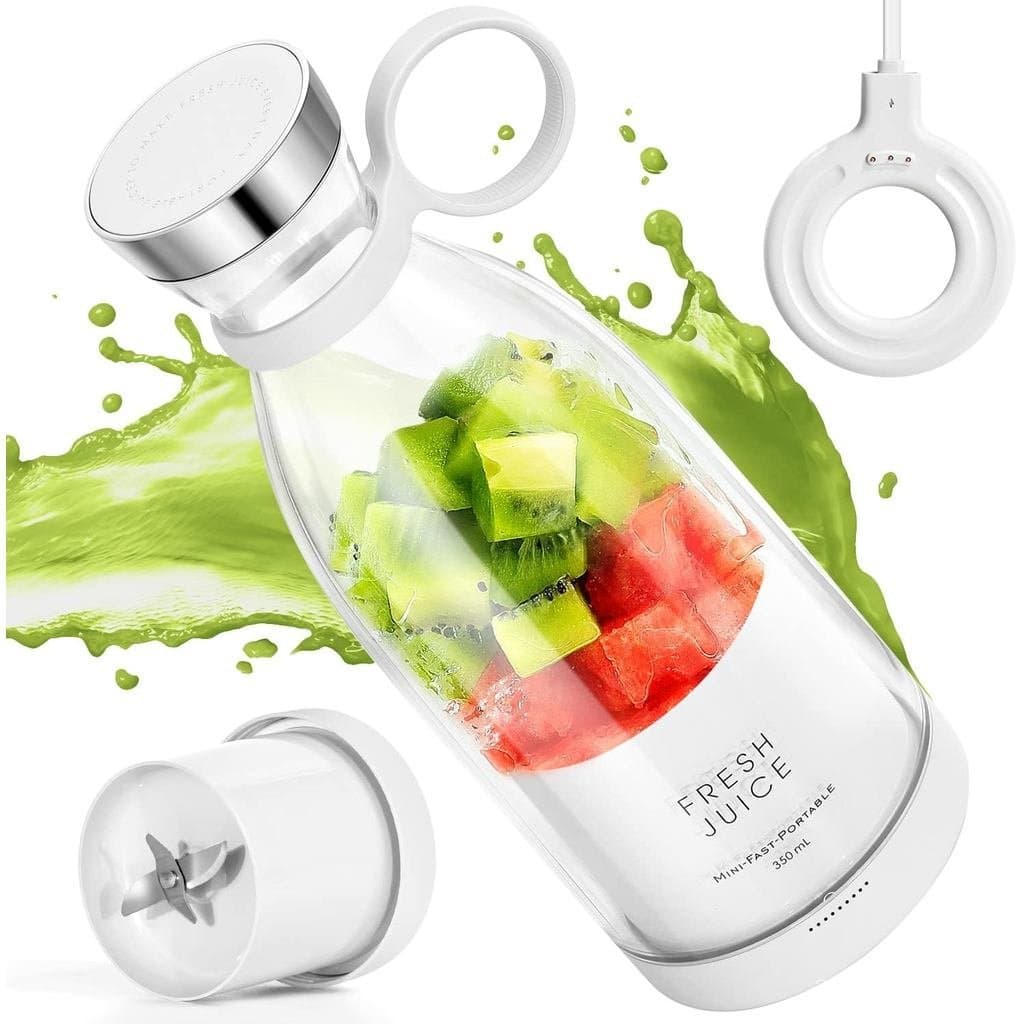 Liquidificador Portátil de 11,8 Oz, Liquidificador de Sucos Frescos para Shakes e Smoothies - Branco |   Para shakes e s