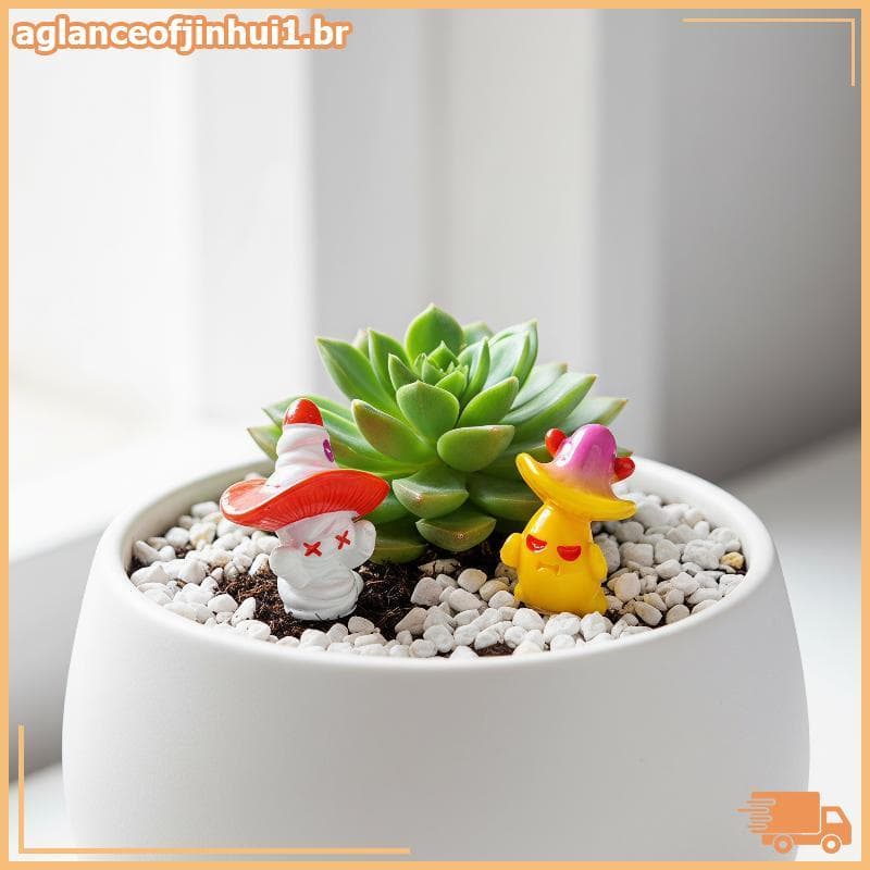 [AGBR] Mini Estatuetas De Resina Fantasma De Cogumelo De Halloween , Cor Vibrante , Design Adorável , Pequena Estátua Pa