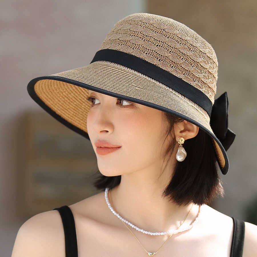 Chapéu feminino verão legal chapéu feminino 2024 novo estilo protetor solar chapéu de sol verão moda grande aba chapéu d