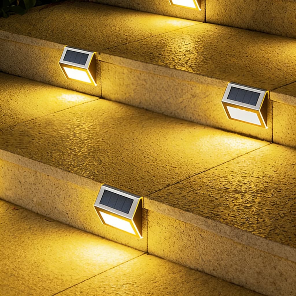 Escadas solares luzes de pé jardim Layout pátio passo luzes ao ar livre à prova dwaterproof água luzes parede terraço lu