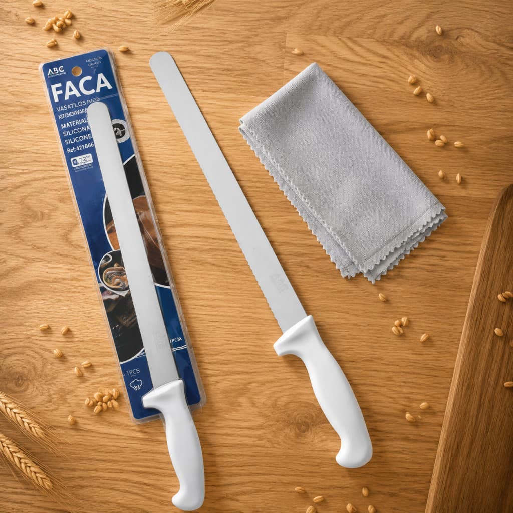 Faca Para Frios Aço Inox 12'' Corte Preciso Queijos Salames Presunto Fatiador Lâmina Grande Cozinha