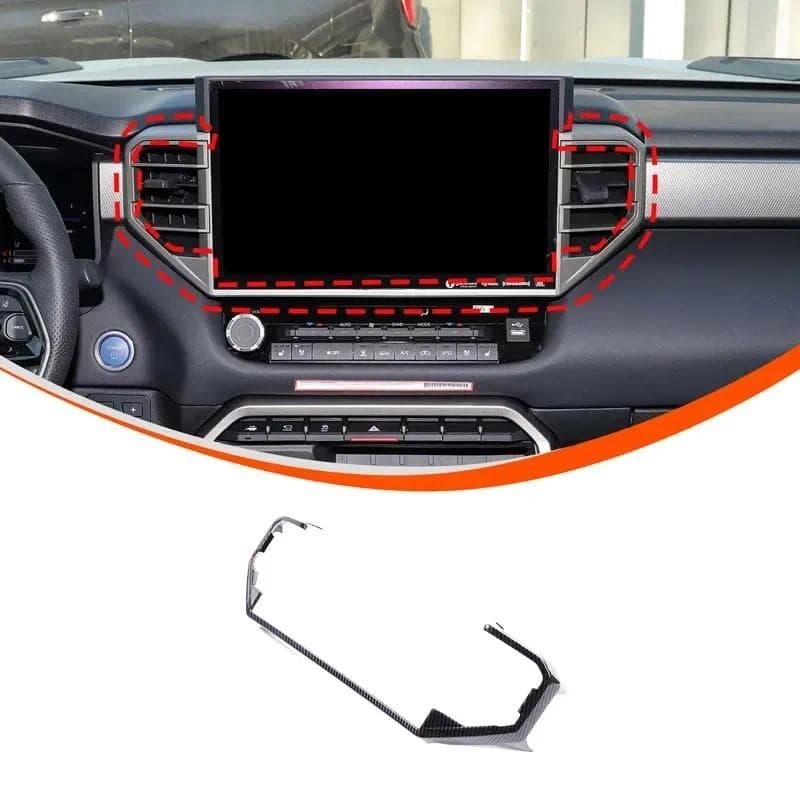 Para Toyota Tundra/Sequoia 2023 + ABS Fibra De Carbono Controle Central Do Carro Saída De Ar Quadro Decorativo Adesivo A