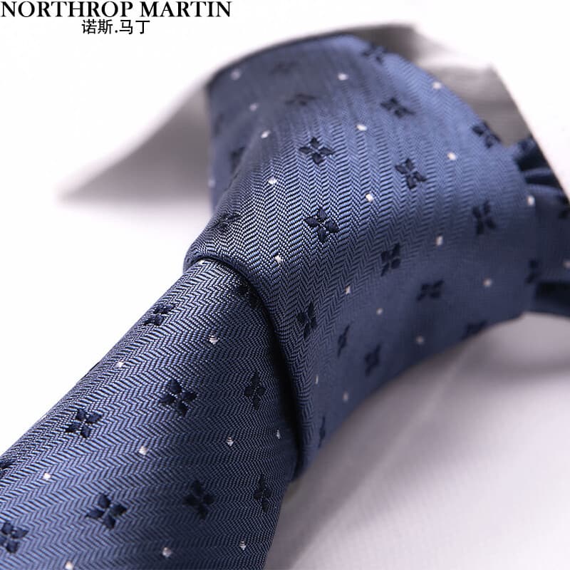 Gravata de seda Nos Martin masculina de alta qualidade feita à mão azul noivo casamento 7.5 cm seda amoreira