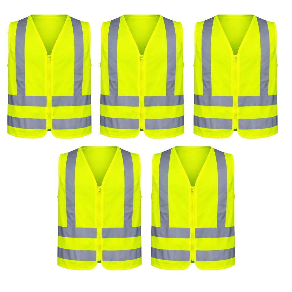 Kit 5x Coletes Segurança EPI Refletivo Amarelo Sem bolso Super Safety
