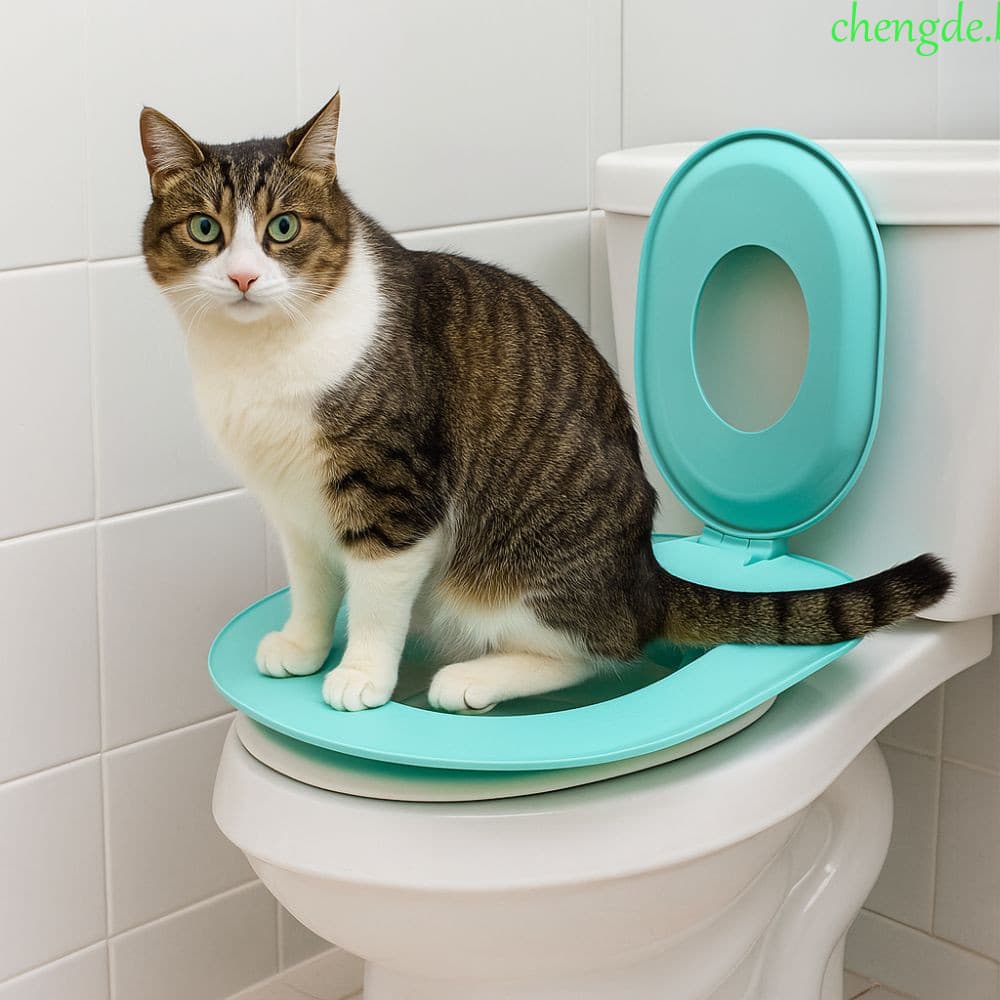 Treinador De Banheiro Para Gatos CHENGDEBR , Caixa De Areia Removível Reutilizável , Higiene Animais De Estimação De Plá