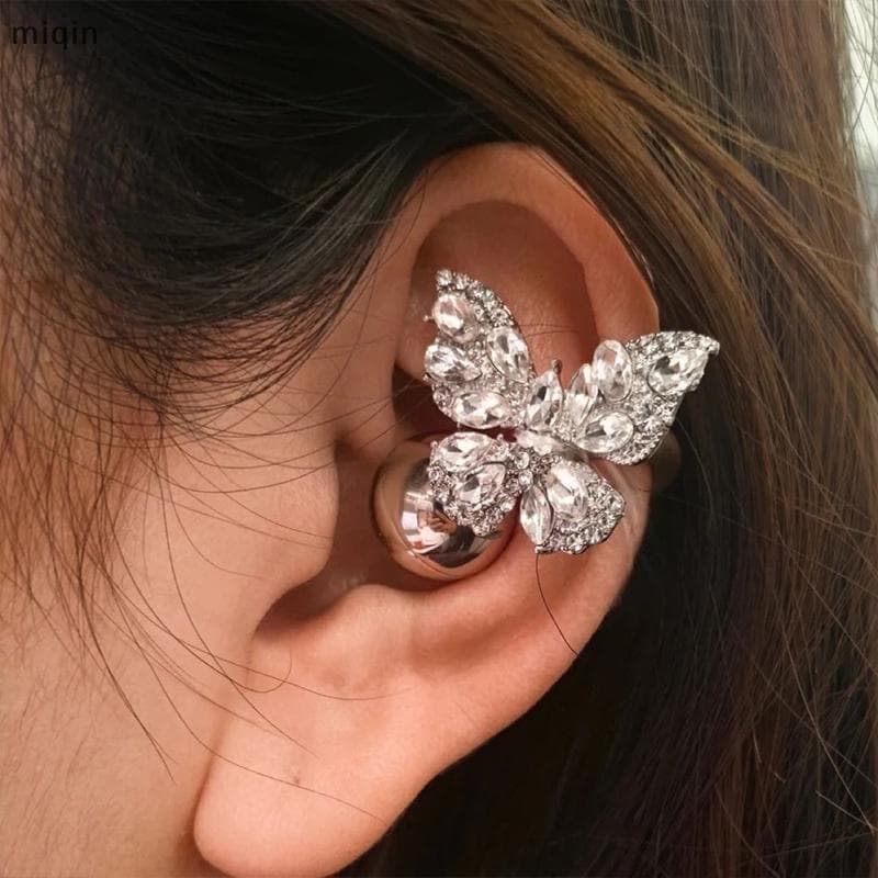 Clipe De Fone De Ouvido Borboleta Brilhante Diamante Zircão Acessórios DIY Para Fones Personalizados Cenas Musicais Eleg