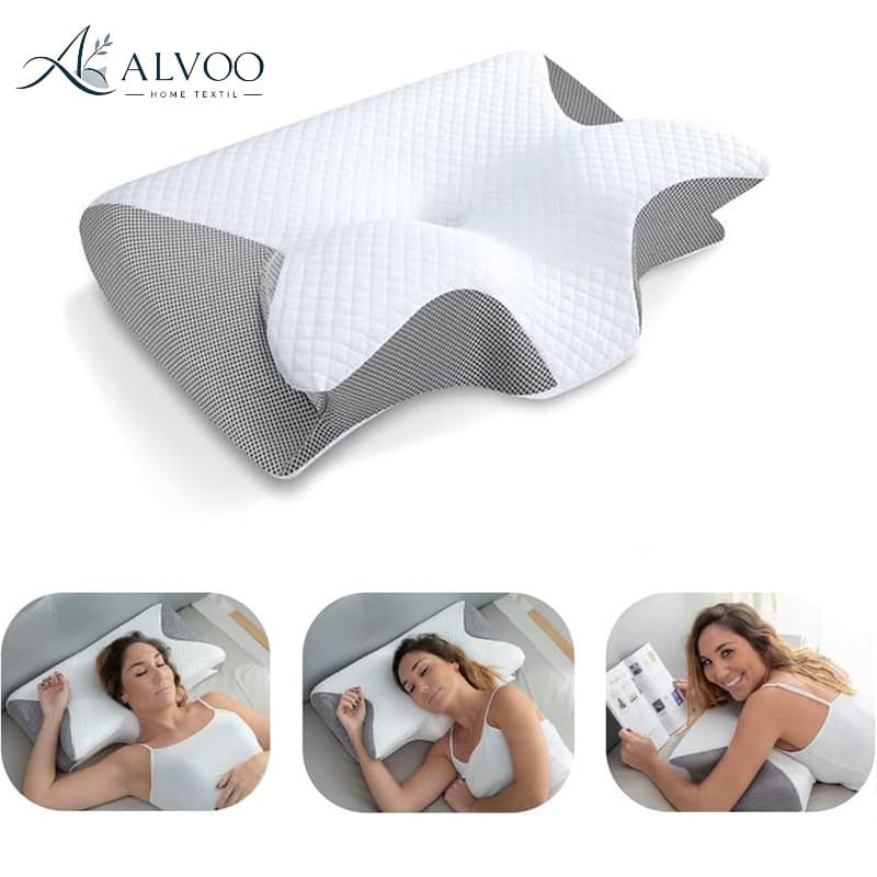 1pc Travesseiro Cervical De Espuma De Memória , Ortopédico De Contorno Ergonômico 2 Em 1 Para Dor No Pescoço , Travessei