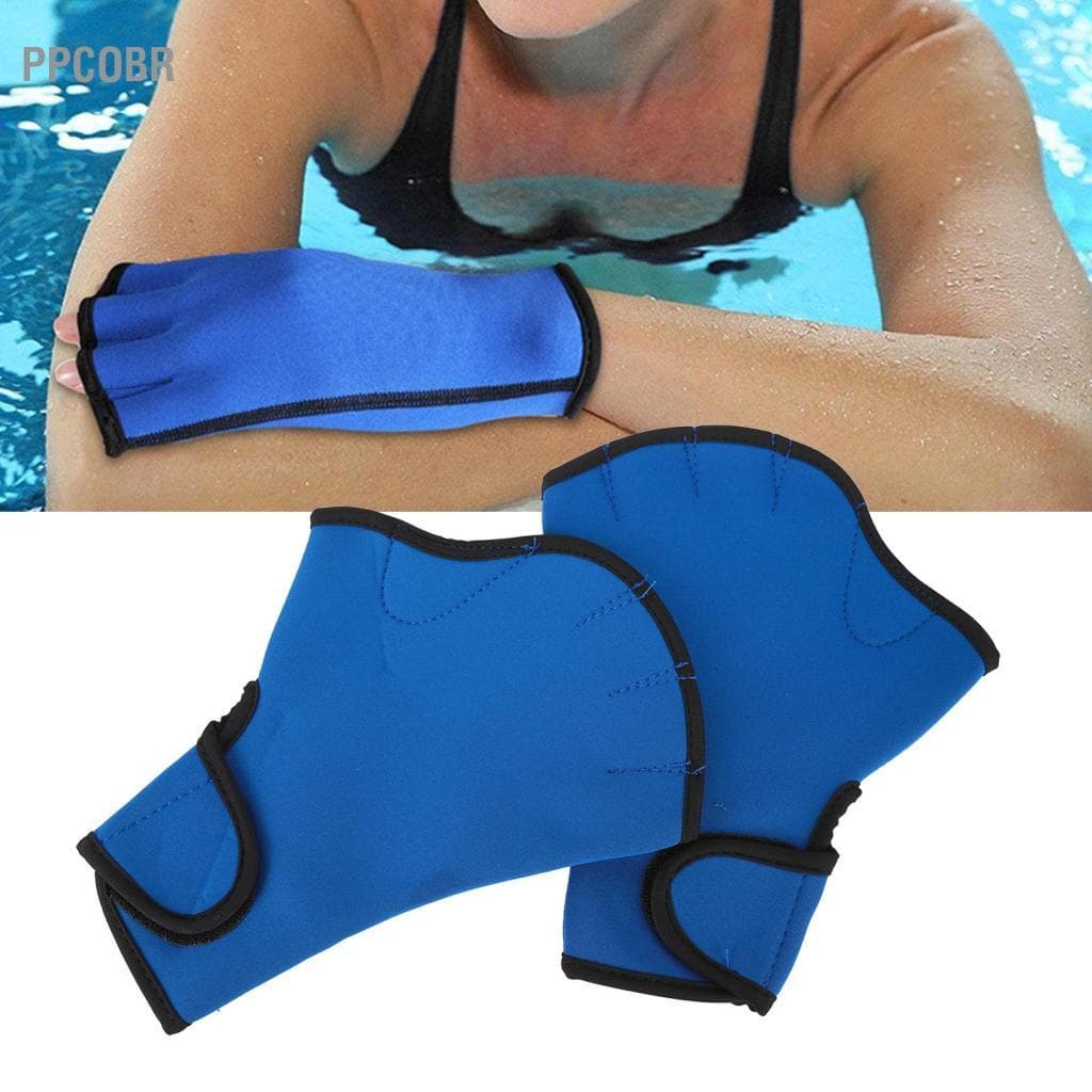 Ppcobr Luvas de natação ERYUE Neoprene aquático para treinamento de resistência à água azul evita deslizamento sem