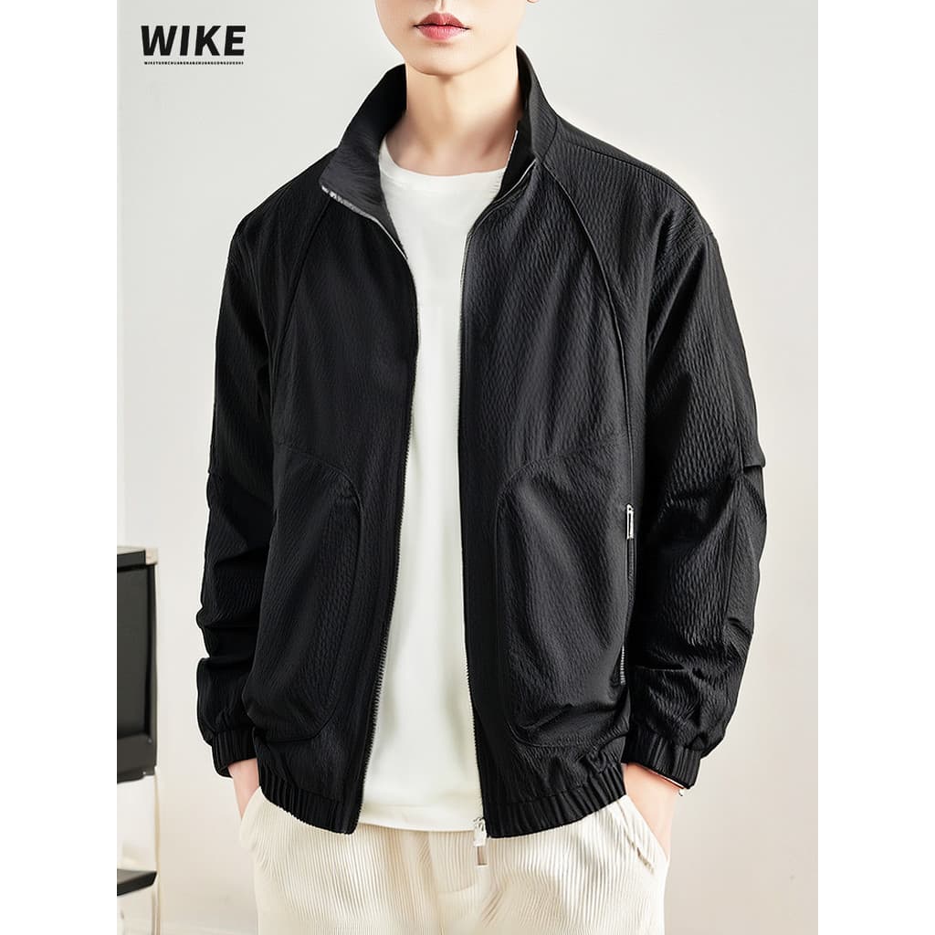 WIKE Original gola alta jaqueta masculina 2026 outono novo estilo simples All-Match solto tamanho grande outono jaqueta