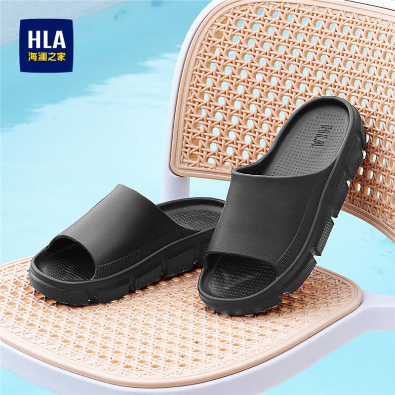 HLA/Hailan House Sapatos masculinos 2026 Novo estilo Street Wear Flip-Flops masculinos de sola grossa antiderrapante res
