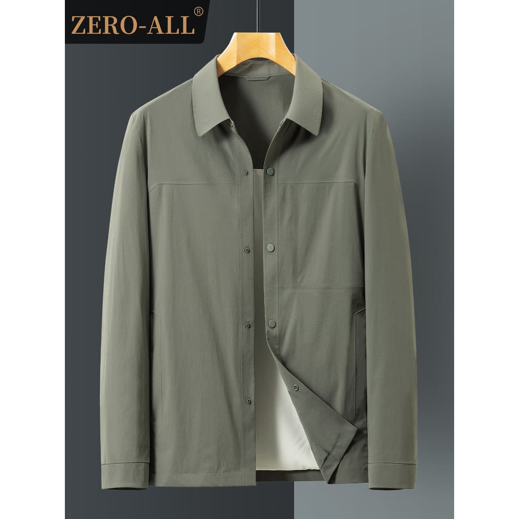 Luz de luxo estilo minimalista lapela camisa de verão masculina luz All-Match Commuter jaqueta negócios Casual jaqueta f