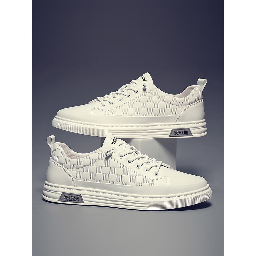Primeira camada de couro branco sapatos masculinos All-Match tênis masculino 2026 novo estilo verão sapatos masculinos m