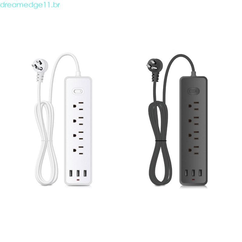 dreamedge11 USB Power Strip Protetor Contra Surtos Tomada De Parede Com Cabo De Extensão Longo De 3 9 Pés 4x Tomadas AC