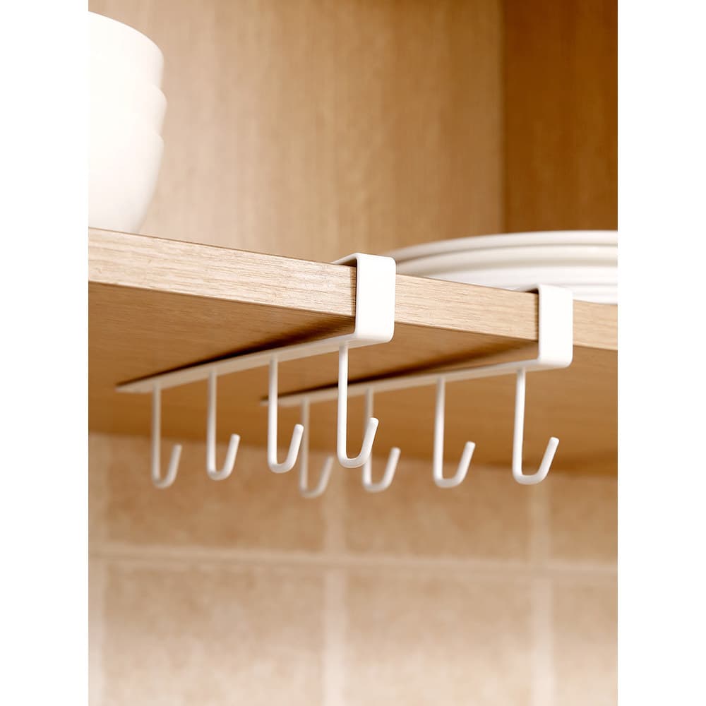 Sob o armário gancho pendurado rack de armazenamento copo cartão Plug-In linha gancho sala utensílios de cozinha gancho