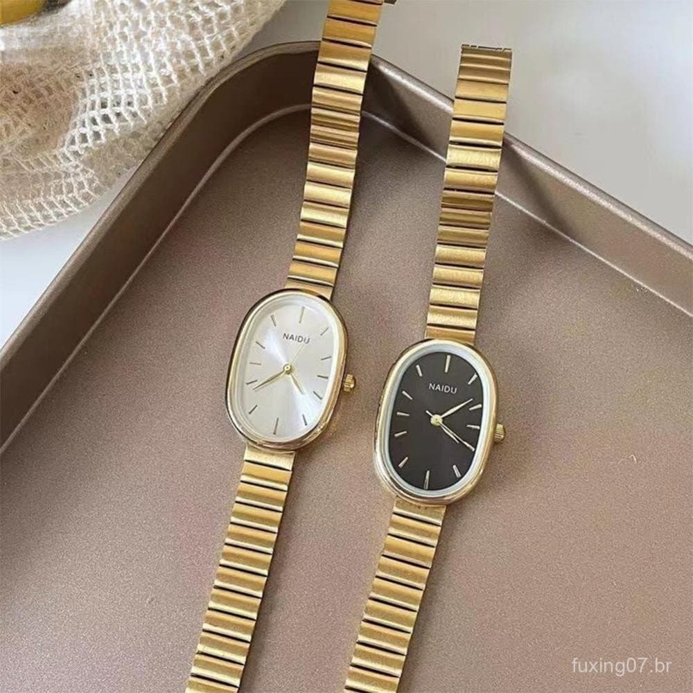 YOUNGSTAR Mostrador Oval Com Pulseira De Bambu Mulher Relógio De Quartzo Material De Aço Inoxidável Pulso MeninaPresente