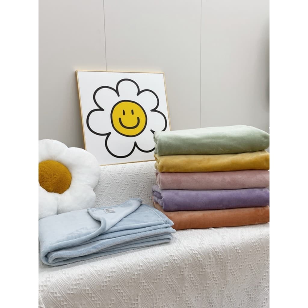 Ins Retro cor sólida cobertor folha de cama flanela cobertor Casual sofá verão cobertor nu dormir cobertor ar condiciona