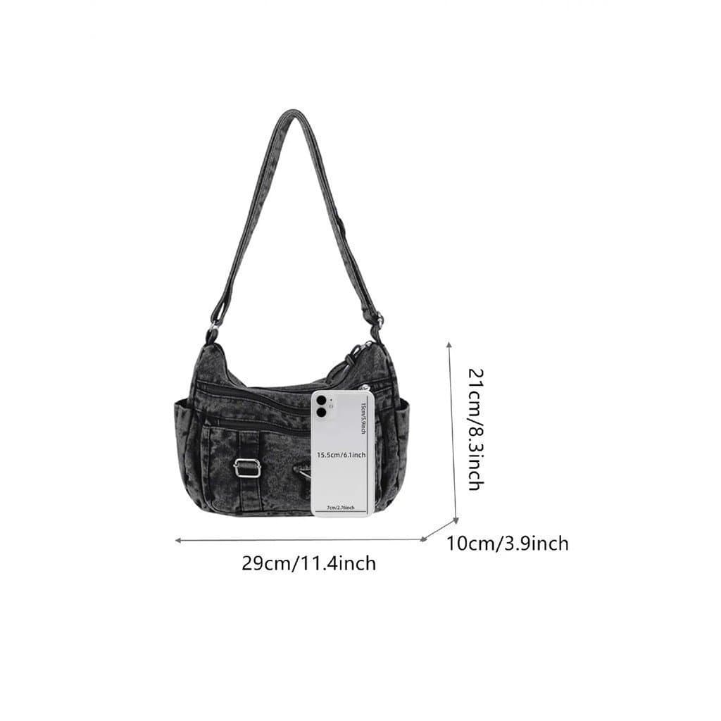 Bolsa Transversal Casual e Elegante com Múltiplos Bolsos e Padrão de Estrelas, Bolsa de Ombro, Bolsa Casual Moderna, Bol
