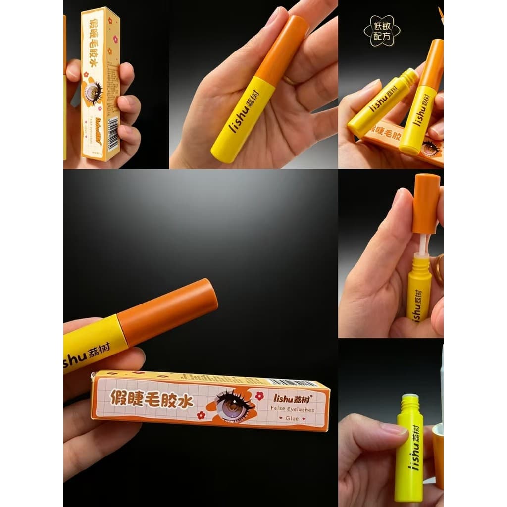 Lishu cola para cílios postiços enxertia autoadesiva transparente de secagem rápida invisível sem marcação de longa dura
